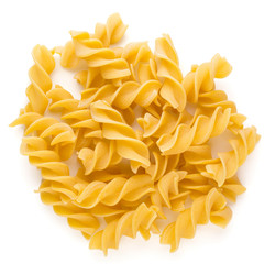 Pasta spiral isolated on the white background.