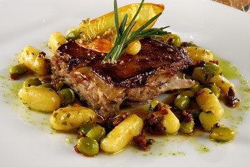 Porchetta with gnocch