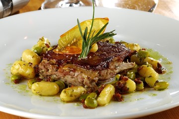 Porchetta with gnocch