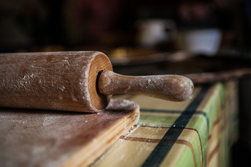 Rolling Pin with Flour in Kitchen