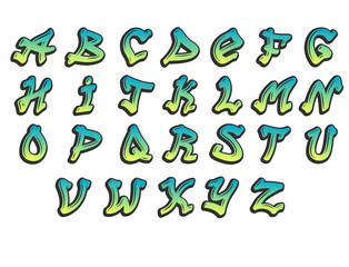 Graffity alphabet vector hand drawn grunge font paint symbol design ink style texture typeset