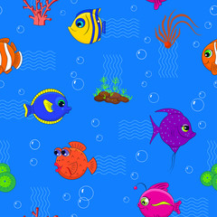 Naklejka premium Pattern with fish