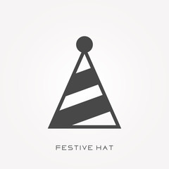 Silhouette icon festive hat