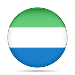 Fototapeta premium Flag of Sierra Leone. Shiny round button.
