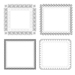 Hand drawn geometric frame. Vector decorative background.