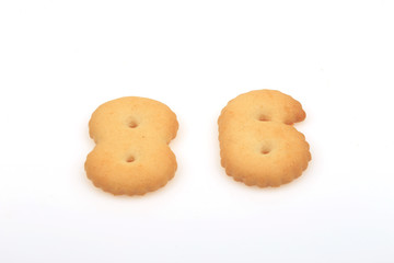 The digital shape of the biscuit on a white background