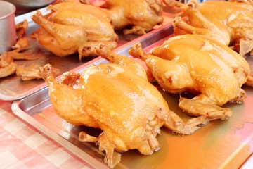 Chicken with fish sauce at street food