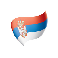 Obraz premium Serbia flag, vector illustration