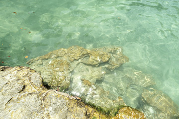 Emerald pool with sunny reflections at Krabi Thailand