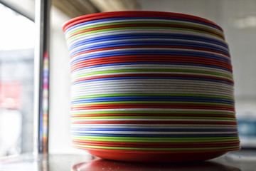 Colored dishes