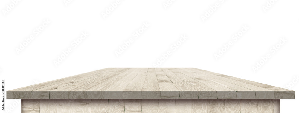 Wall mural empty dining table vintage style with clipping path in perspective view for product placement or mon