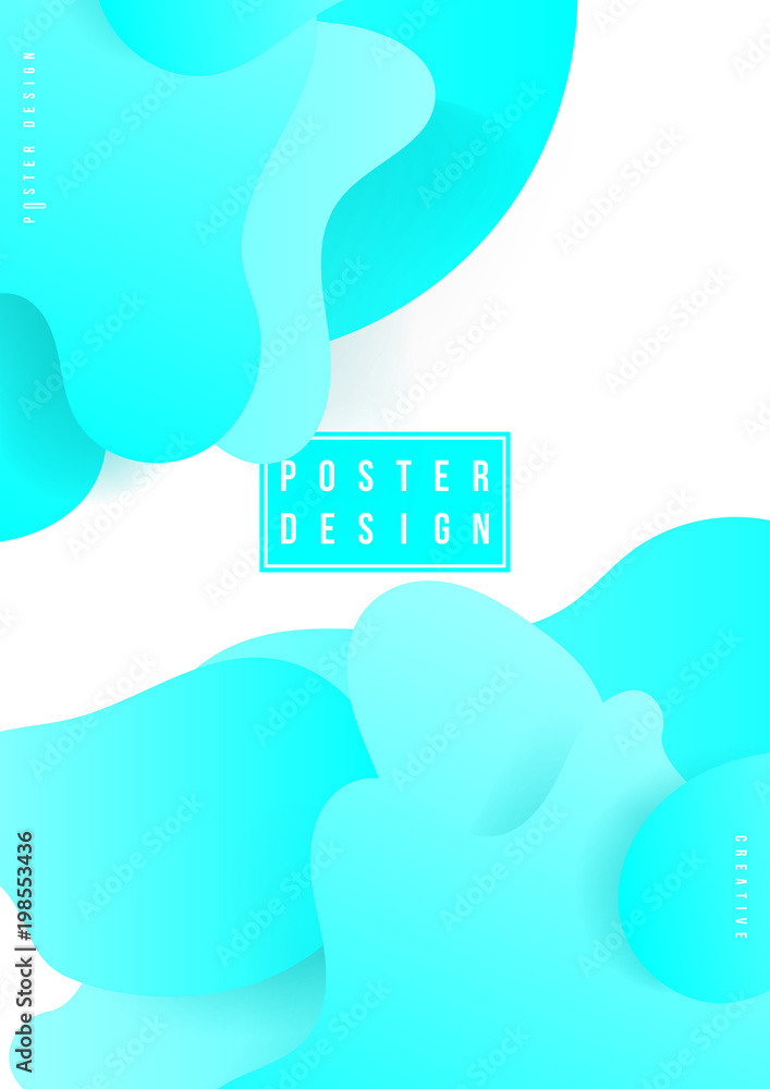 Poster abstract creative poster with fluid for a creative event. standard a3 vertical format futuristic cov
