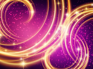 Obraz premium Background of purple and gold swirling lights