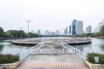A circular platform at Benchakiti Park, Bangkok, Thailand