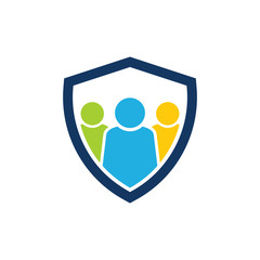 People Shield Logo Icon Design
