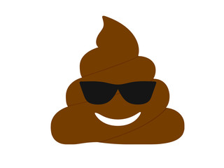 Obraz premium Isolated brown dung pondering face with right hand flat icon