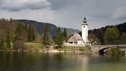 building by the lake