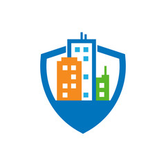 Naklejka premium City Shield Logo Icon Design