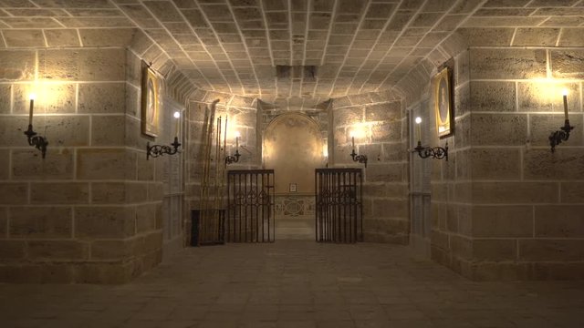 A tomb in a crypt