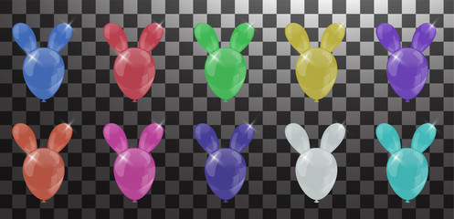 Balloons Bunny Ears,on background balloons,Happy Easter