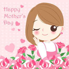 Obraz na płótnie Canvas cartoon happy mother day