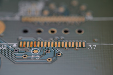 Close up computer electronic circuit board 