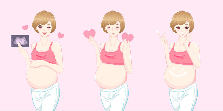 beauty cartoon pregnant women