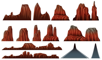 Different patterns of canyons and roads