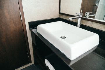 Faucet and sink decoration in bathroom