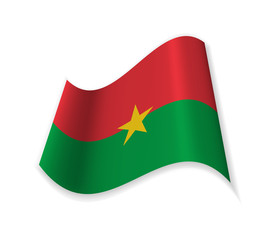 Official Flag Of Burkina Faso. Country in West Africa. Vector illustration of a state symbol.