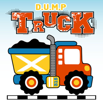 Dump truck cartoon. Eps 10
