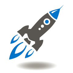 Rocket Launch Icon Vector. Missile Illustration. Startup Logo. Symbol concept of business product on a market. Space Ship Sign.