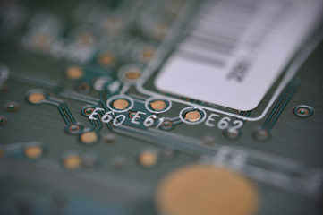 Close up computer electronic circuit board 