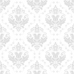 Classic seamless light silver pattern. Traditional orient ornament. Classic vintage background