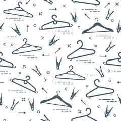 Pattern with clothes hangers and clothespins.