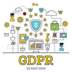 GDPR Concept. Vector Illustration. General Data Protection Regulation.