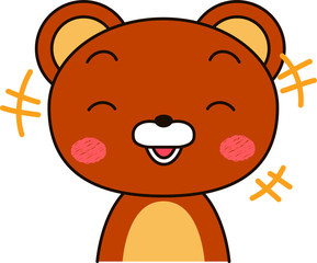 Bear expression laugh