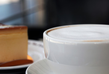 A cup of coffee in the cafe