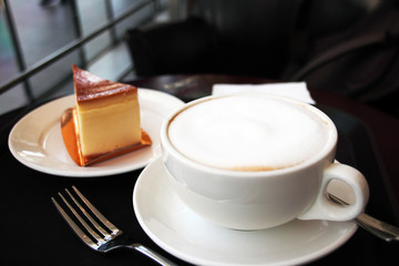 A cup of coffee in the cafe