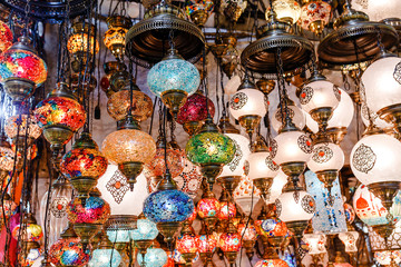 lamps for sale on Grand Bazaar at Istanbul, Turkey