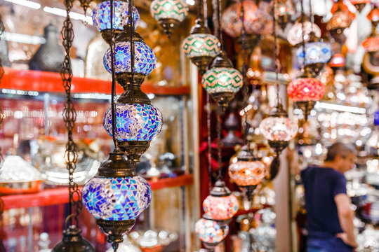 lamps for sale on Grand Bazaar at Istanbul, Turkey