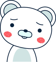 Polar bear expression Be troubled