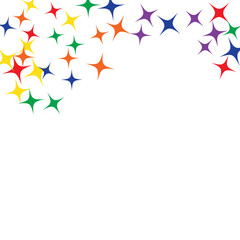 Obraz na płótnie Canvas Colorful Stars Confetti, Mystery Sparkling Vector Background. Trendy Glowing Magic Glitter, Lights. Festive Falling Colorful Stars Confetti for Ads, Posters. 