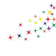 Colorful Stars Confetti, Mystery Sparkling Vector Background. Trendy Glowing Magic Glitter, Lights. Festive Falling Colorful Stars Confetti for Ads, Posters. 