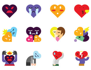 Love icon set vector design