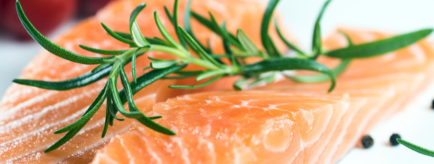 Fillet of salmon isolated on white background