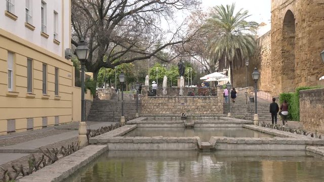 Ponds in front of Seneca statue