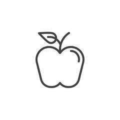 Apple outline icon. linear style sign for mobile concept and web design. Fruit simple line vector icon. Symbol, logo illustration. Pixel perfect vector graphics