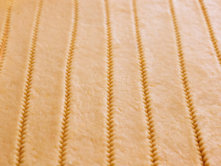 A layer of puff pastry cutted