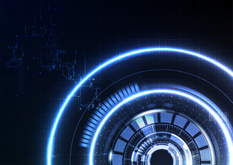 Technological intelligent interface hud connection abstract background vector